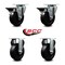 Service Caster 4'' Soft Rubber Wheel Swivel Top Plate Caster Set with 2 Posi Brakes 2 Rigid, 4PK SCC-20S414-SRS-PLB-2-R-2 - alternate 5
